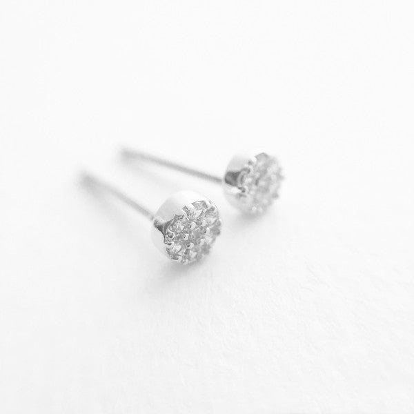 Mini Circle Crystal Stud Earrings - House of Binx