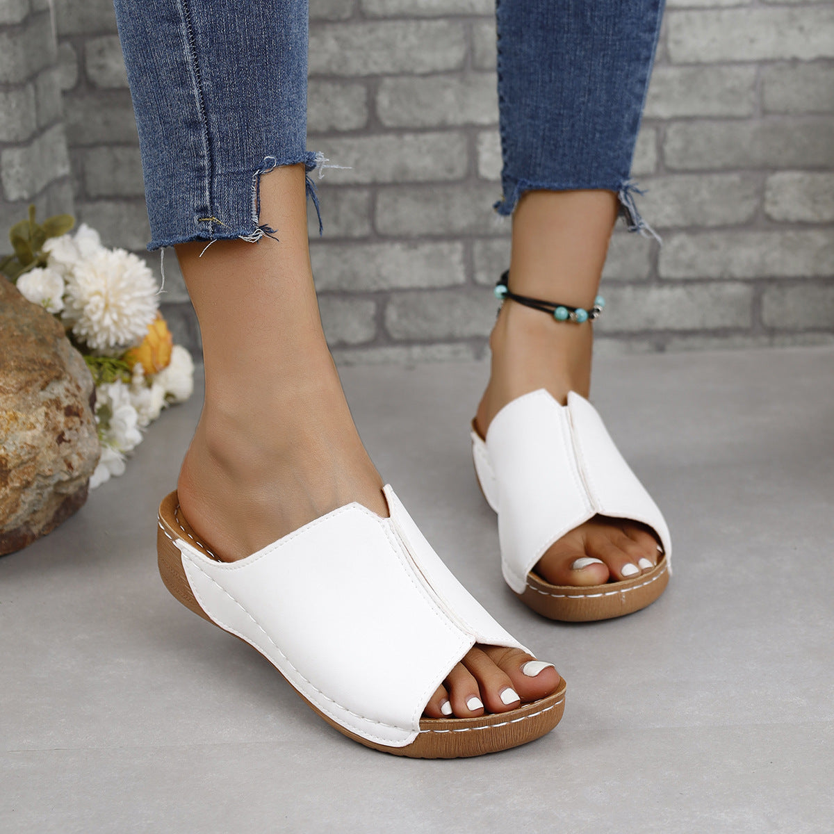 PU Leather Open Toe Sandals - House of Binx