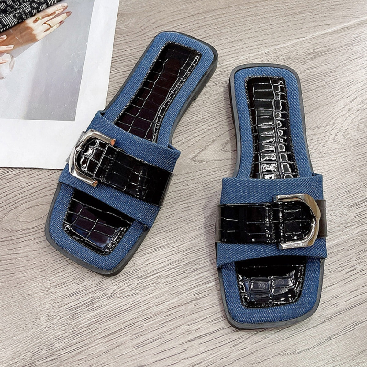 Buckle Trim Open Toe Sandals - House of Binx