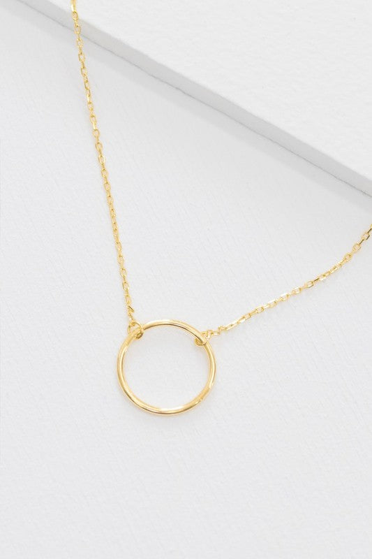 Maddox Circle Charm Necklace 14K - House of Binx
