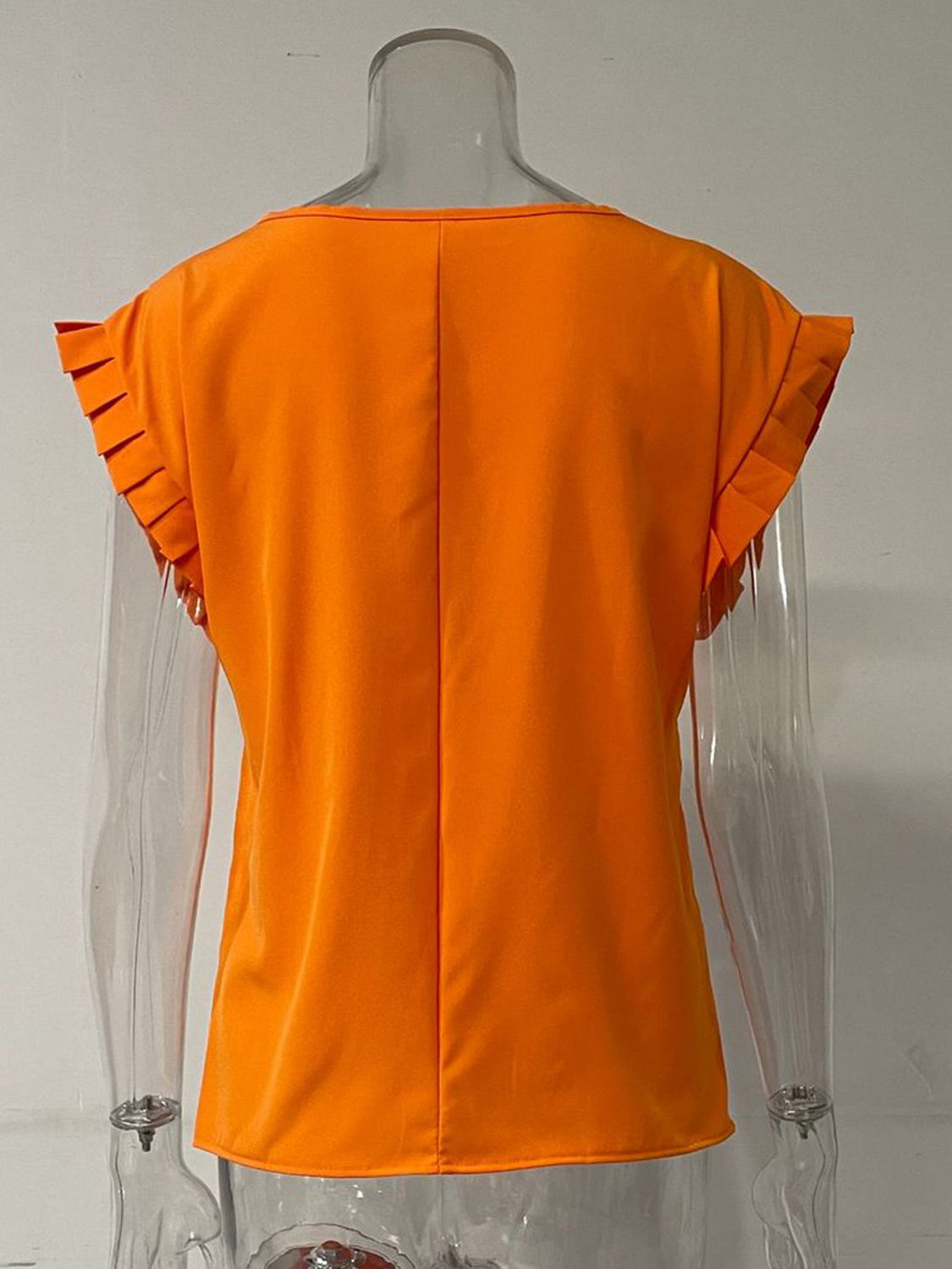 Ruffled Round Neck Cap Sleeve Blouse - House of Binx