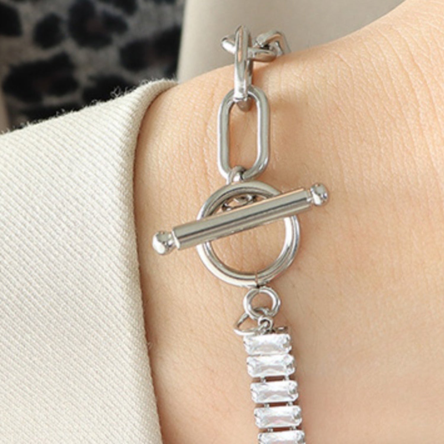 Zircon Titanium Steel Closure Bracelet - House of Binx