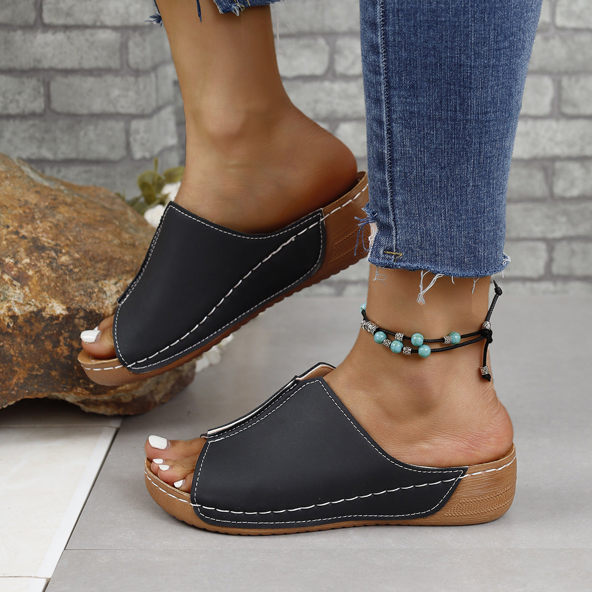 PU Leather Open Toe Sandals - House of Binx