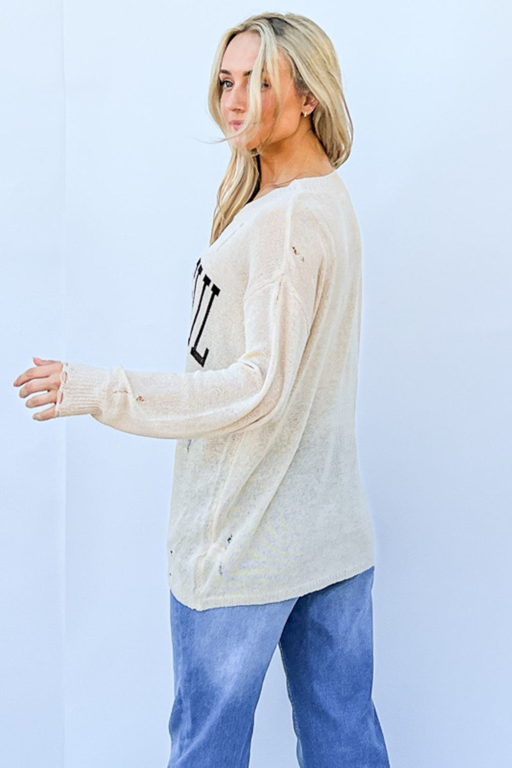 And The Why GRATEFUL Long Sleeve Knit Top - House of Binx