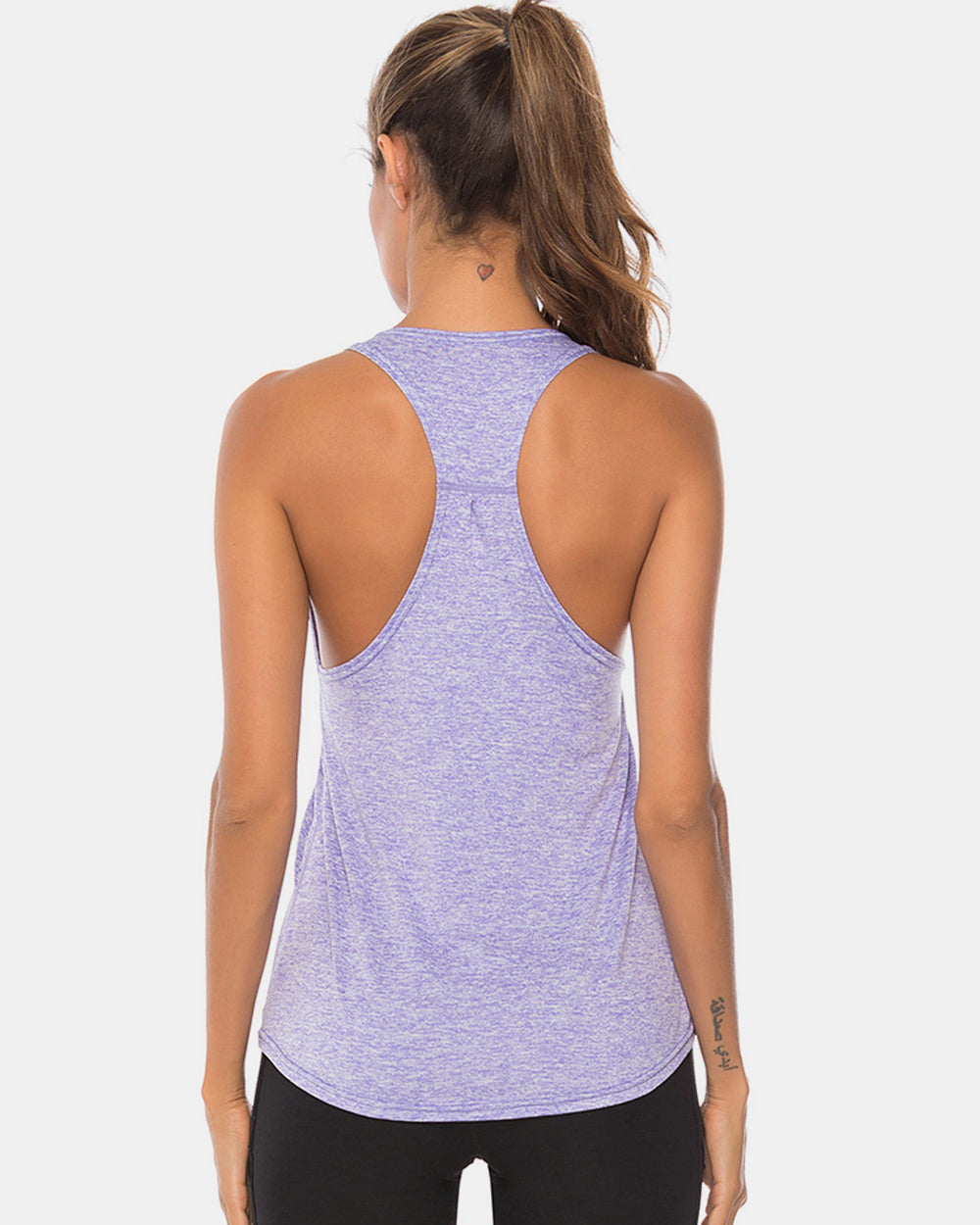 Full Size Scoop Neck Wide Strap Active Tank - House of Binx