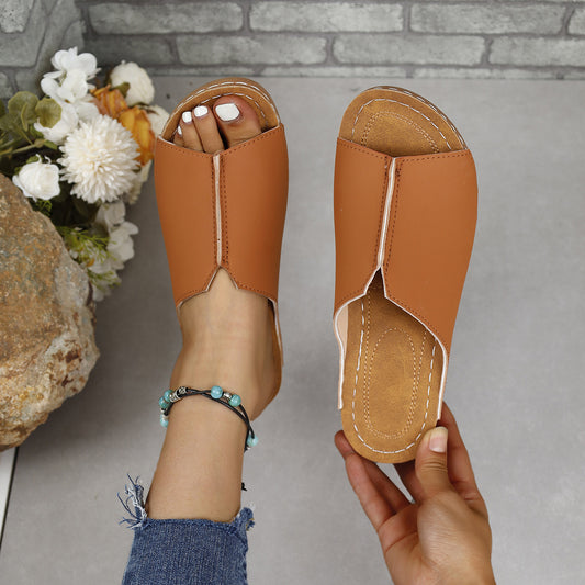 PU Leather Open Toe Sandals - House of Binx
