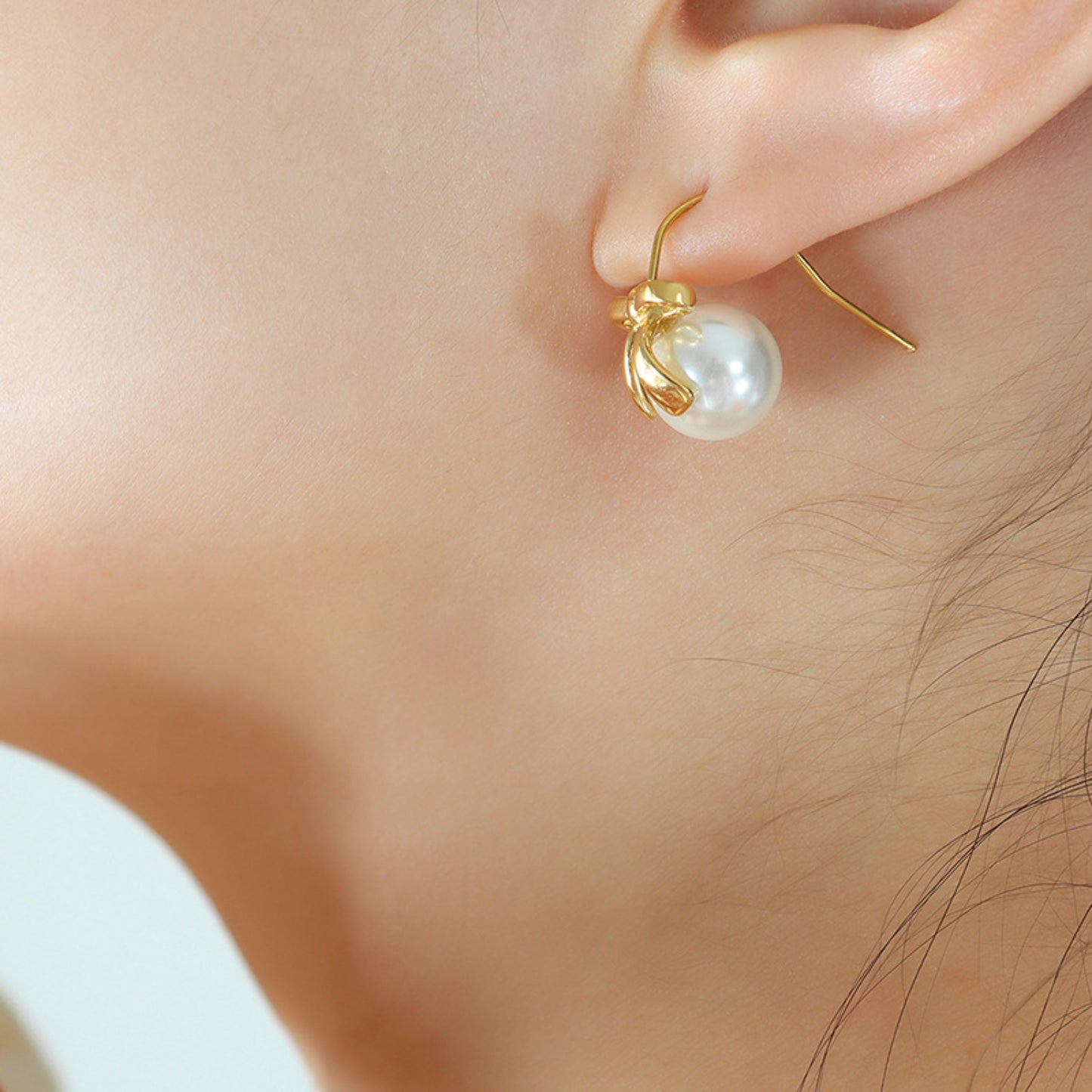 Titanium Steel Bow Drop Earrings - House of Binx