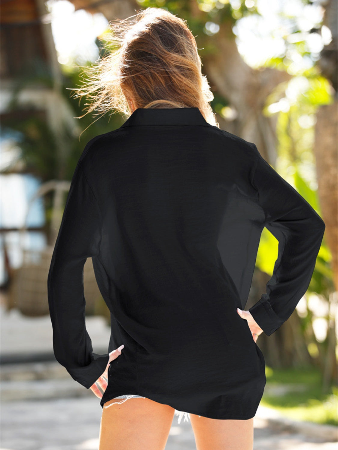 Pocketed Dropped Shoulder Cover Up - House of Binx