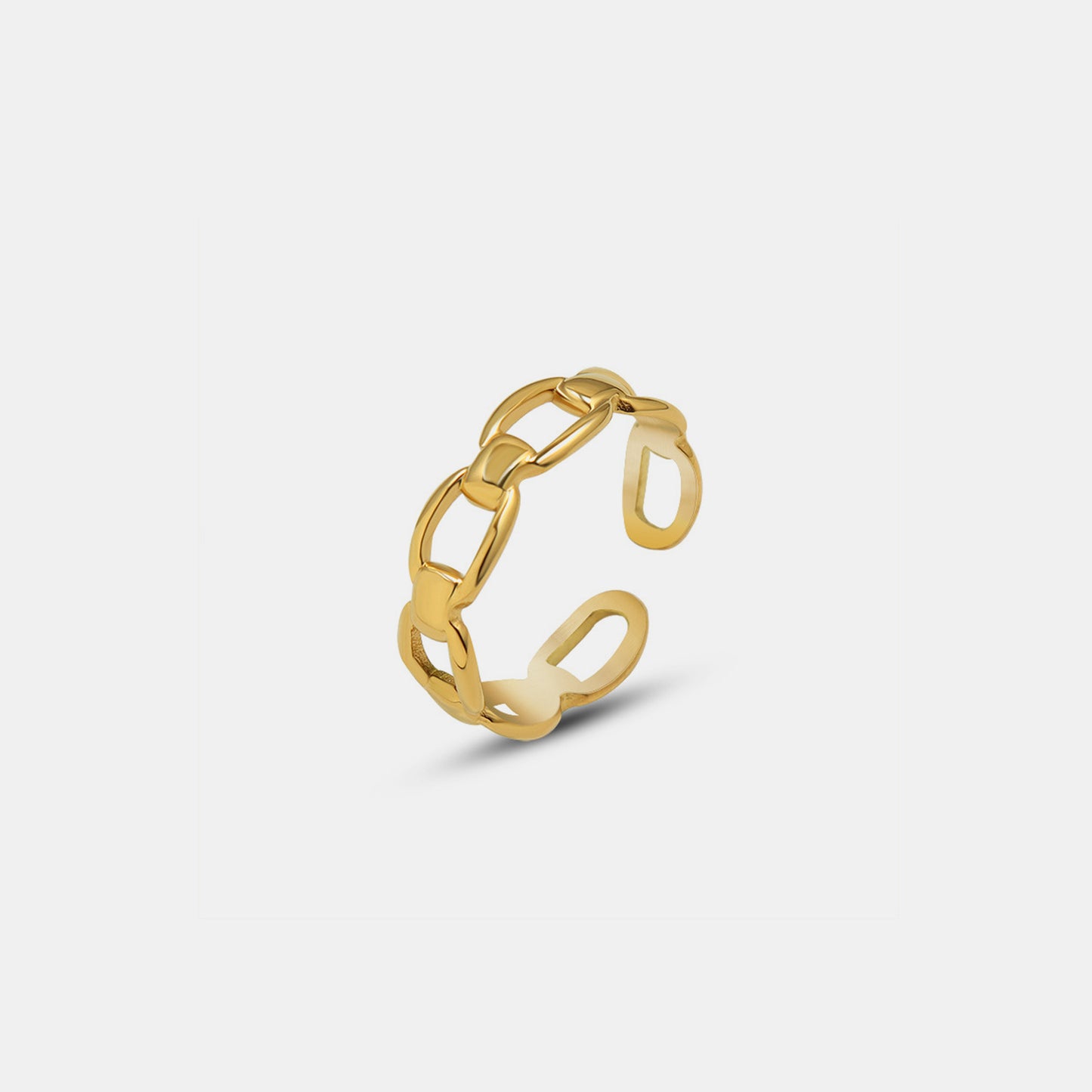 Titanium Steel Gold-Plated Adjustable Ring - House of Binx