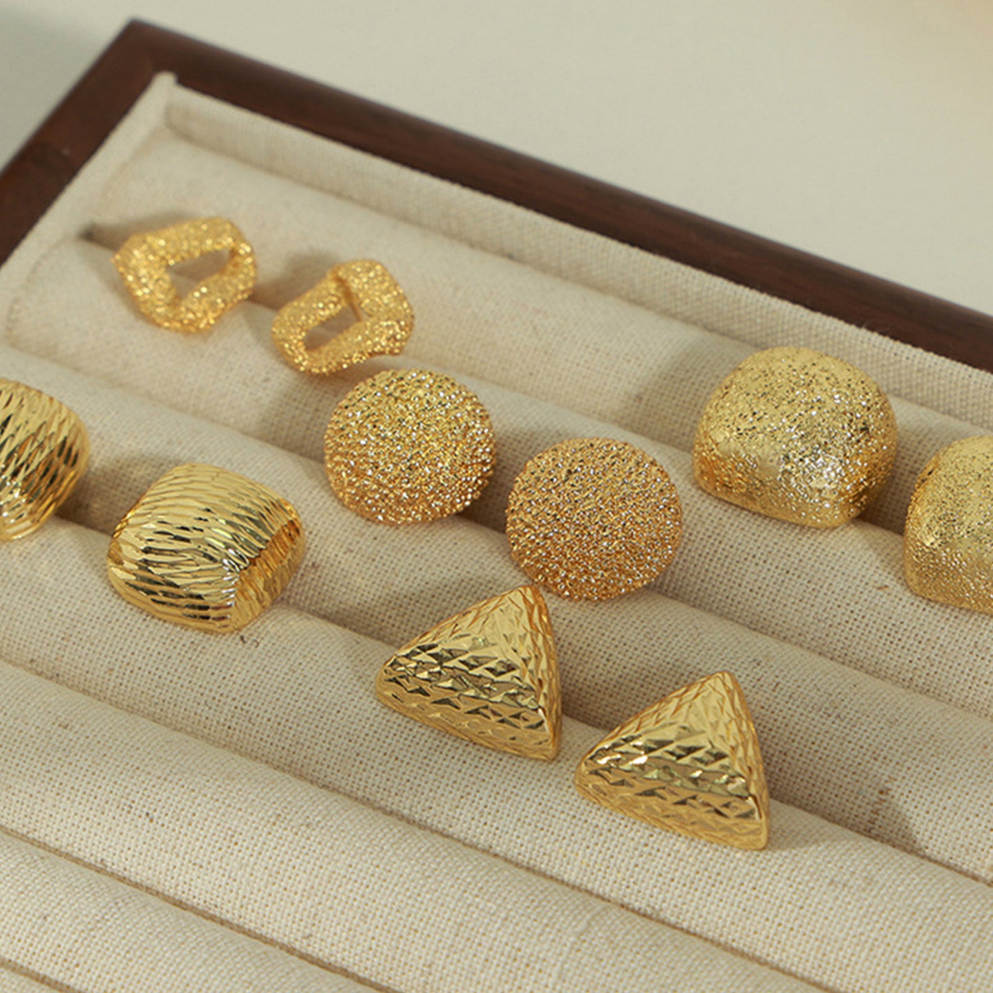 Gold-Plated Geometric Stud Earrings - House of Binx