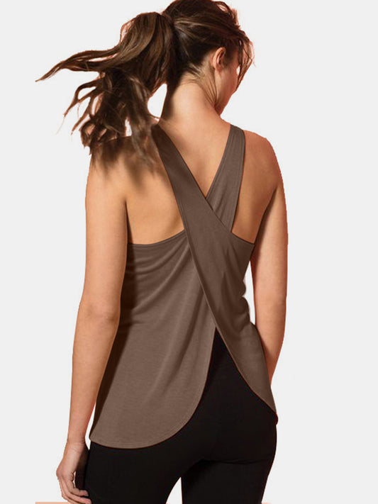 Crisscross Scoop Neck Active Tank - House of Binx