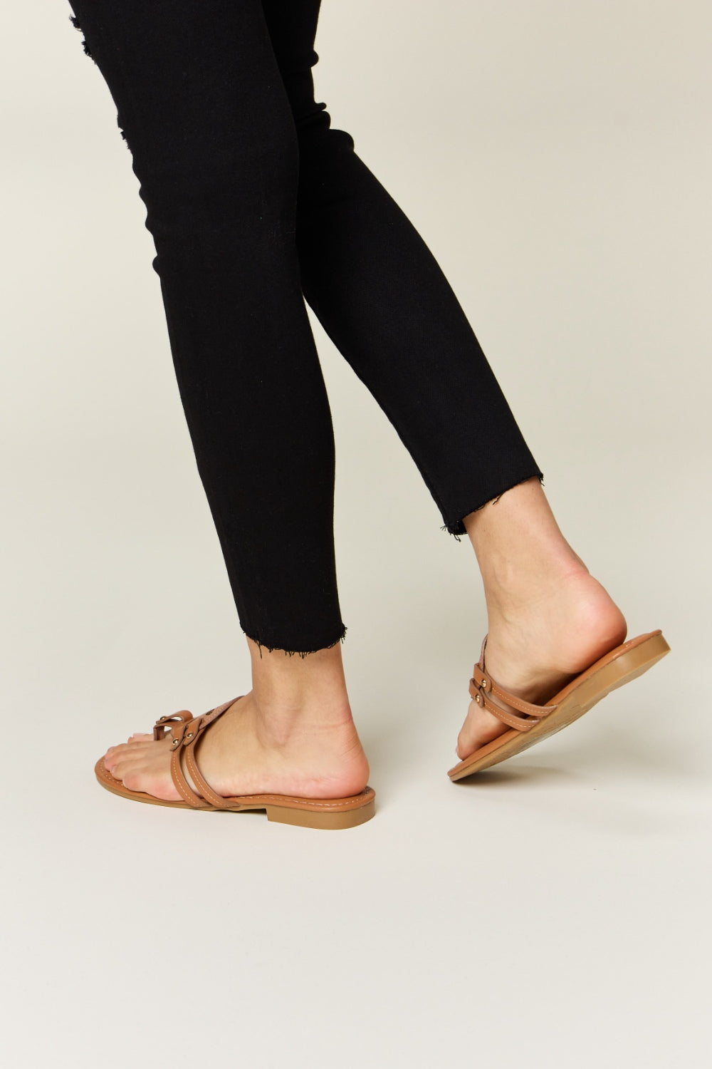 Forever Link Cutout PU Leather Open Toe Sandals - House of Binx