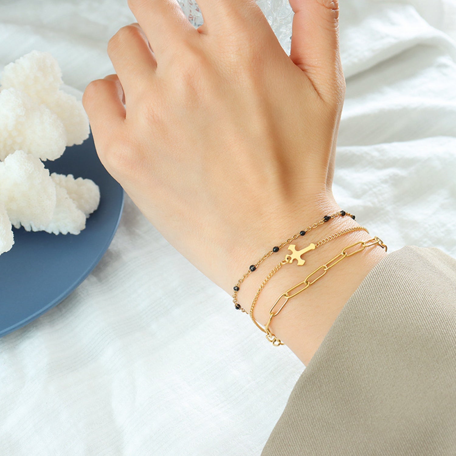Titanium Steel Three-Layered Bracelet - House of Binx