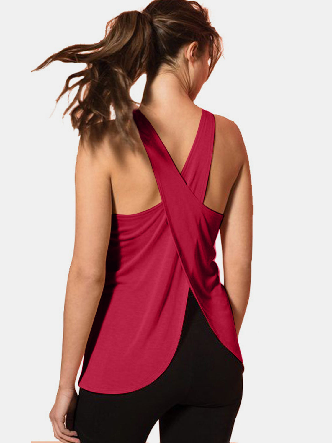 Crisscross Scoop Neck Active Tank - House of Binx