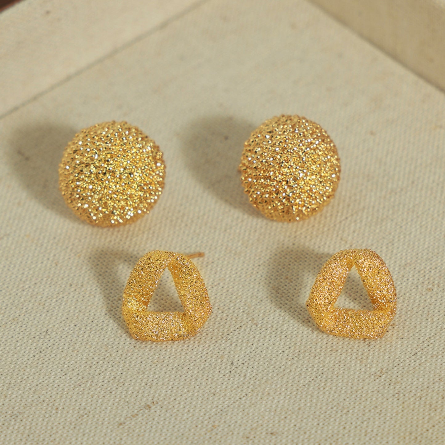 Gold-Plated Geometric Stud Earrings - House of Binx
