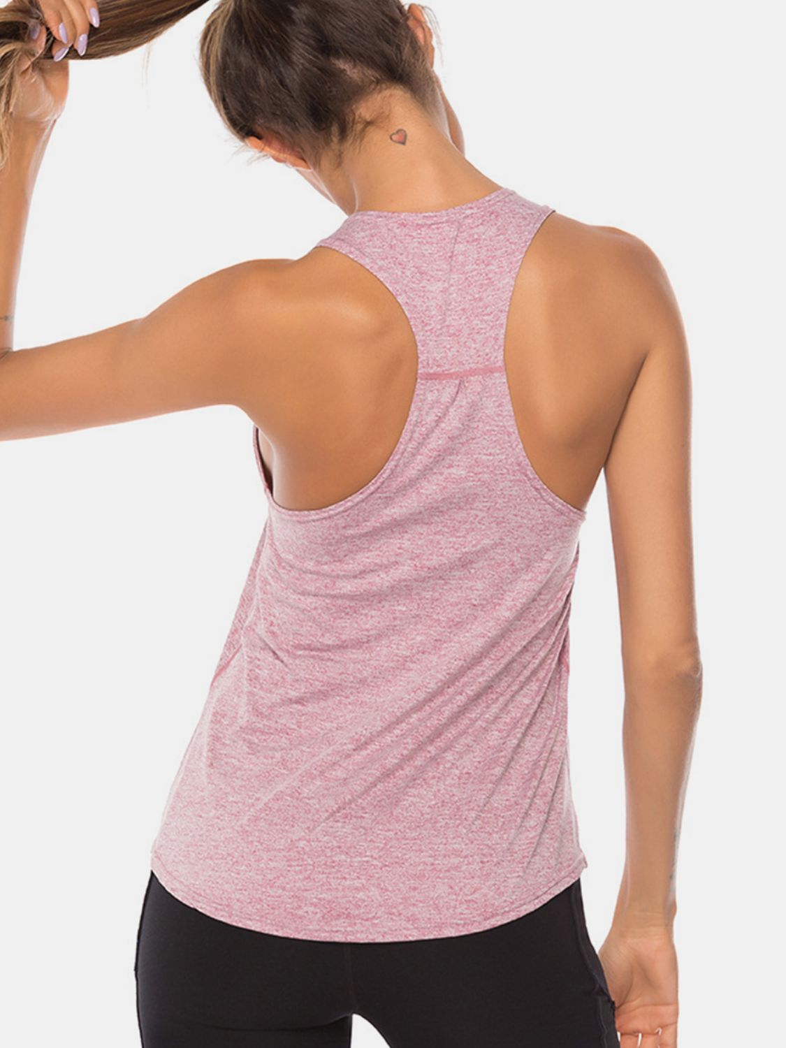 Full Size Scoop Neck Wide Strap Active Tank - House of Binx