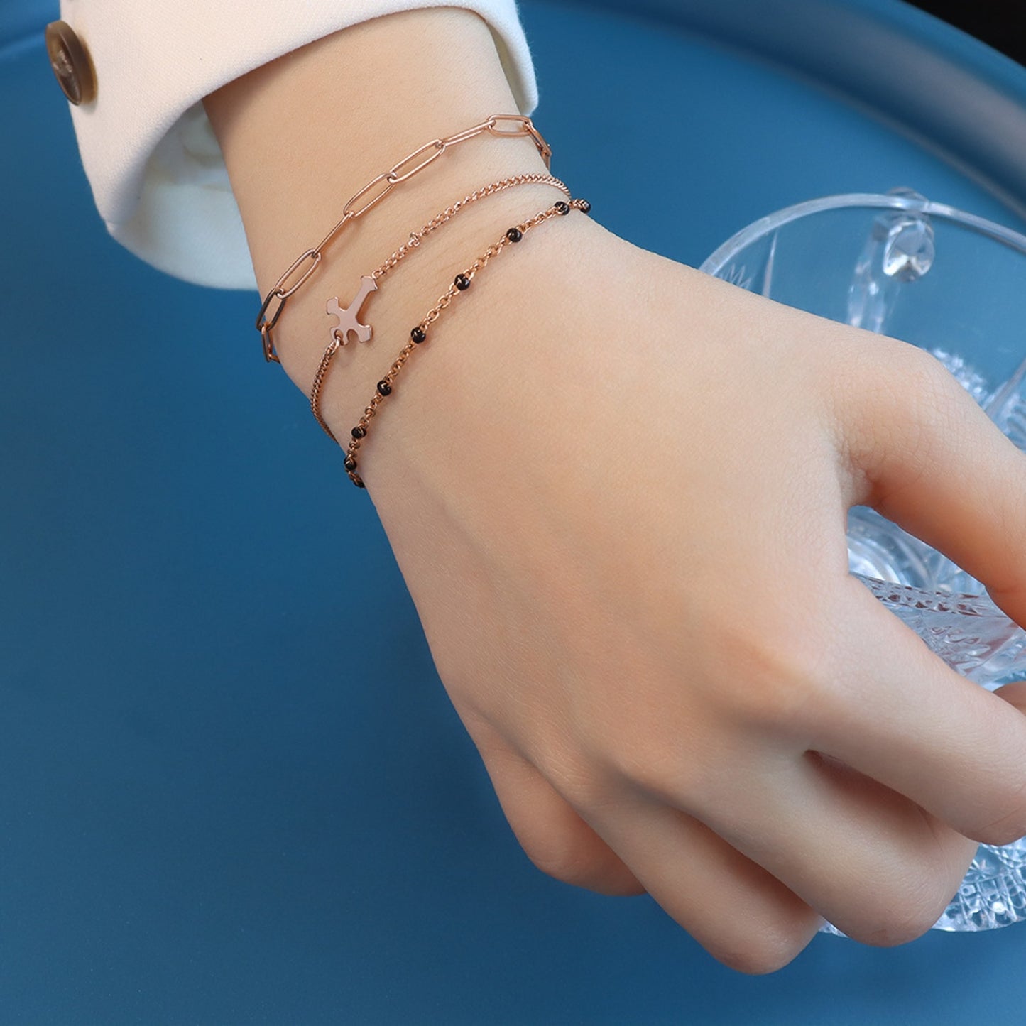 Titanium Steel Three-Layered Bracelet - House of Binx
