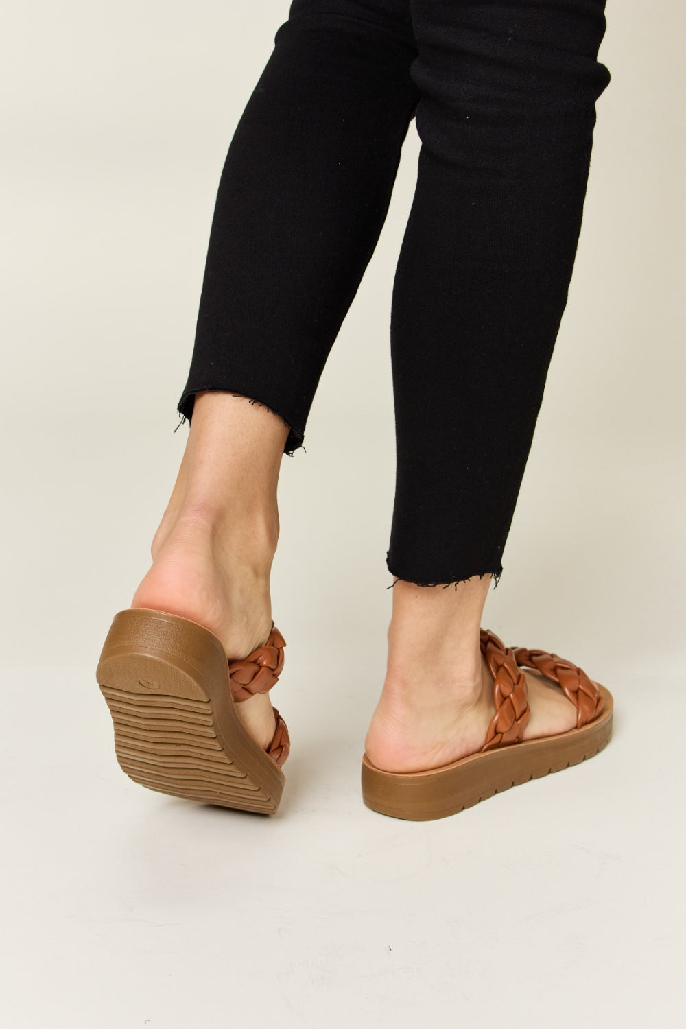 WILD DIVA Woven Dual Band Platform Sandals - House of Binx