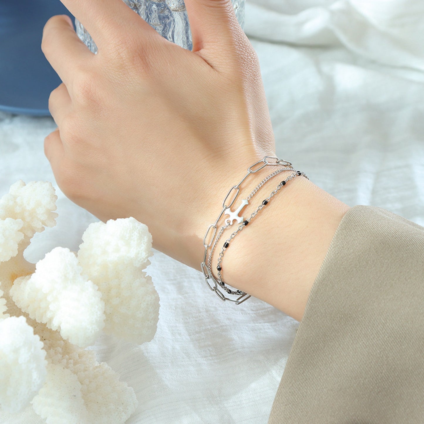 Titanium Steel Three-Layered Bracelet - House of Binx