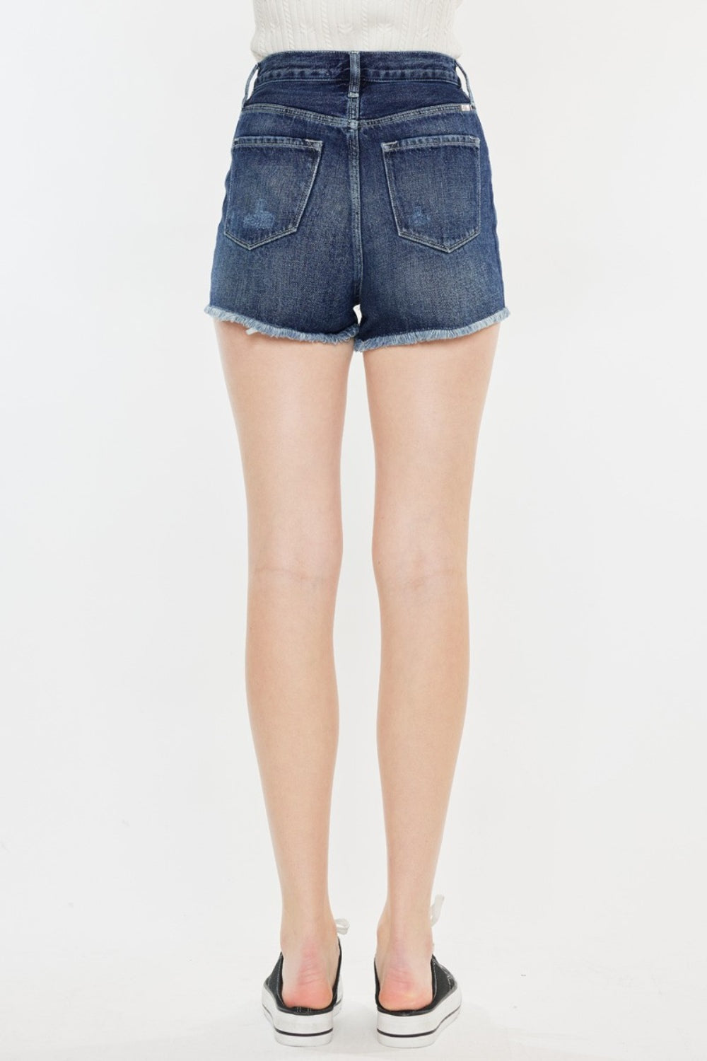 Kancan Raw Hem Button Fly Denim Shorts - House of Binx