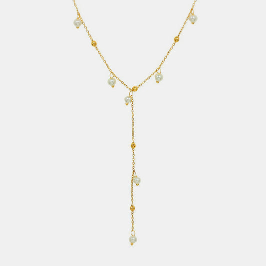 18K Gold-Plated Pearl Drop Necklace - House of Binx