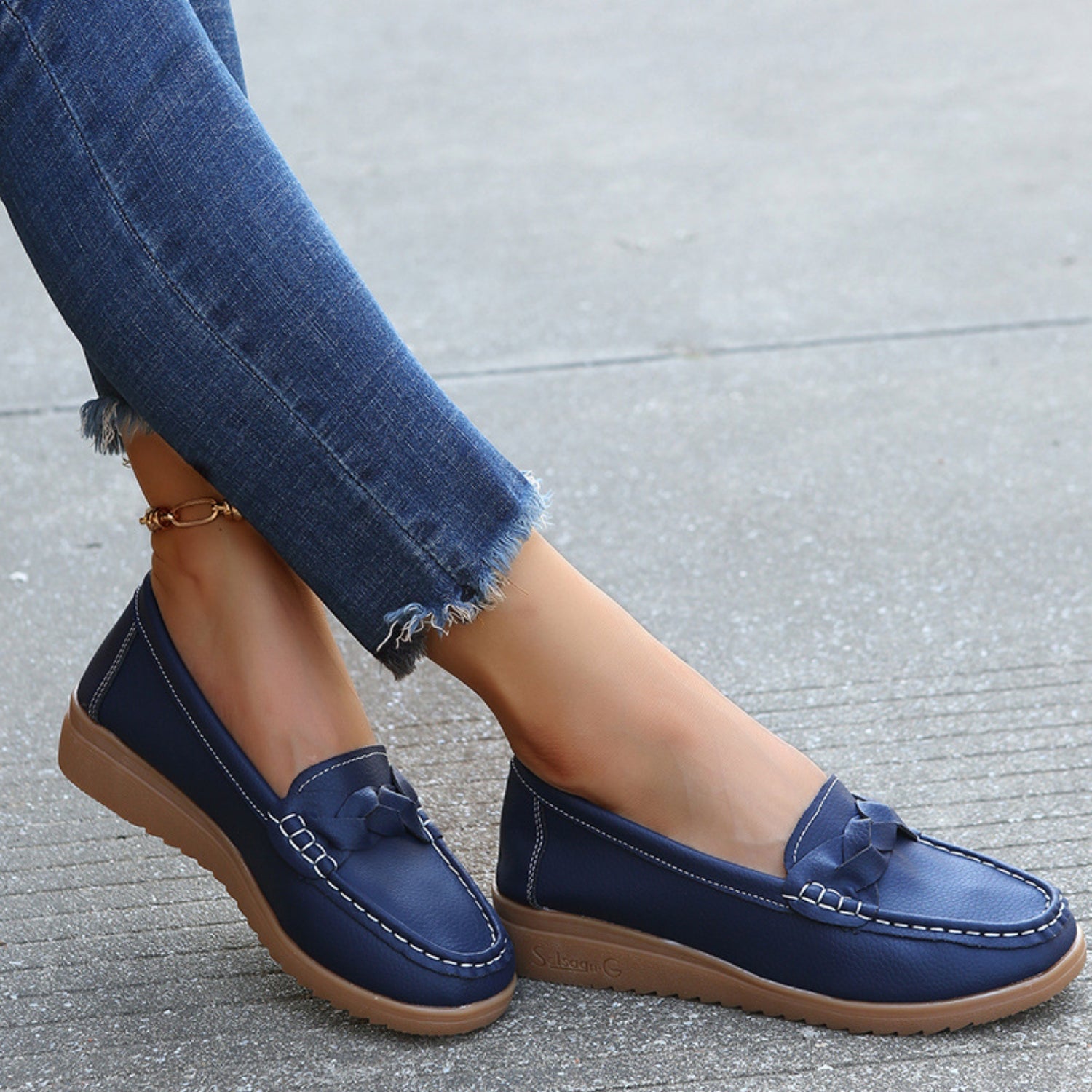Weave Wedge Heeled Loafers - House of Binx