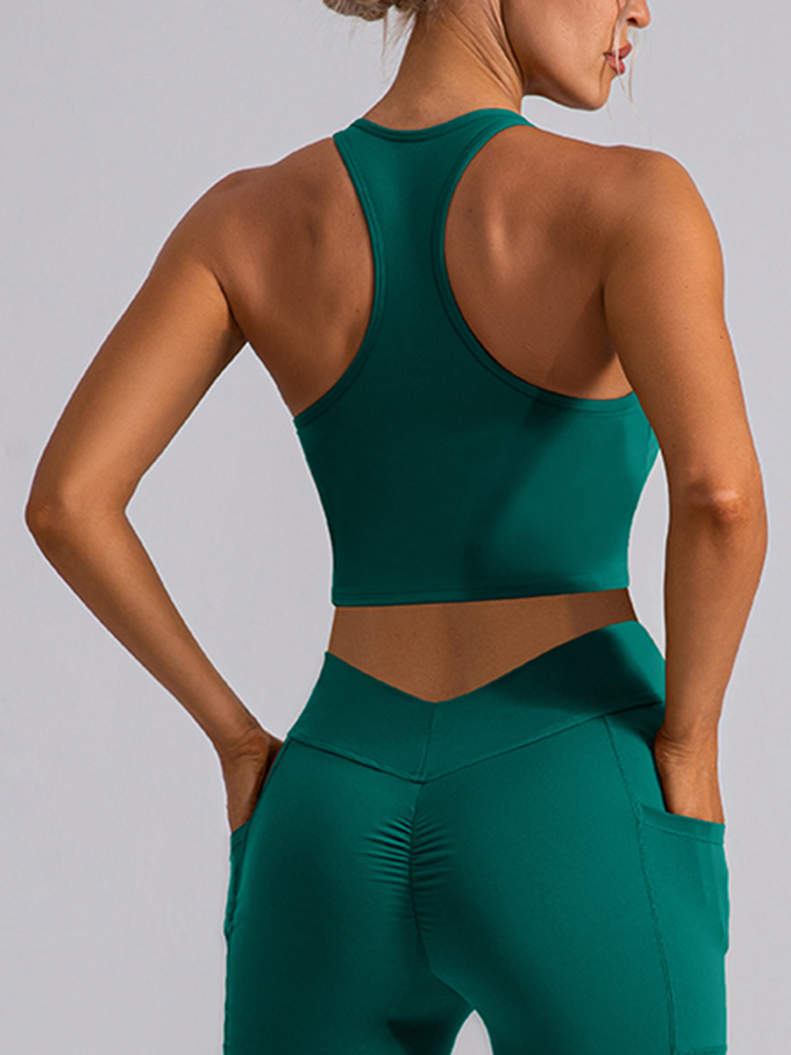Square Neck Racerback Cropped Tank - House of Binx