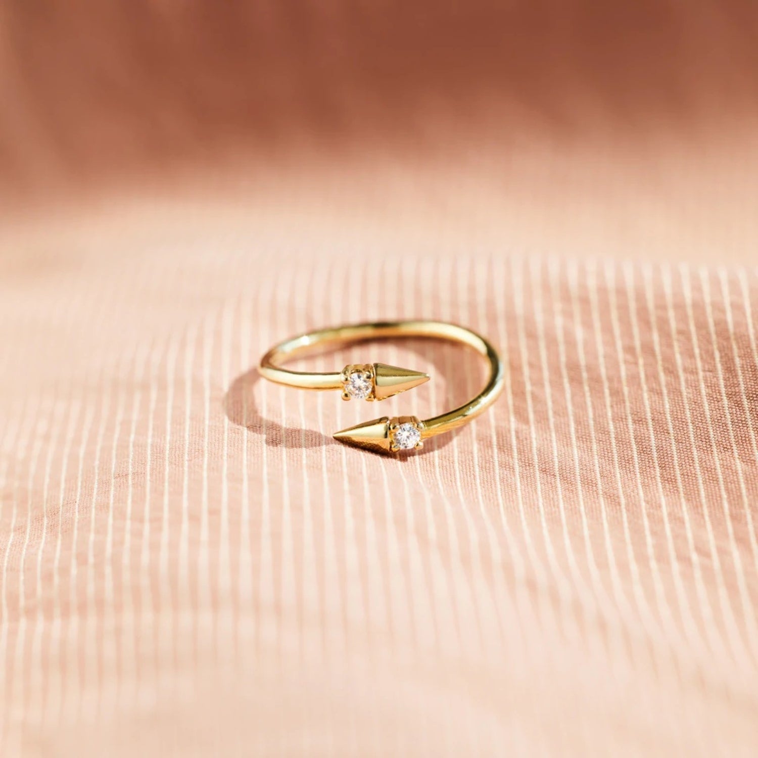 925 Sterling Silver Inlaid Zircon Bypass Ring - House of Binx