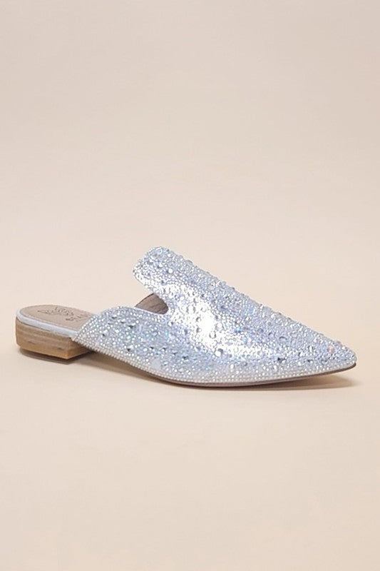 GEM-39 - POINTED TOE SLIP ON MULE FLATS - House of Binx