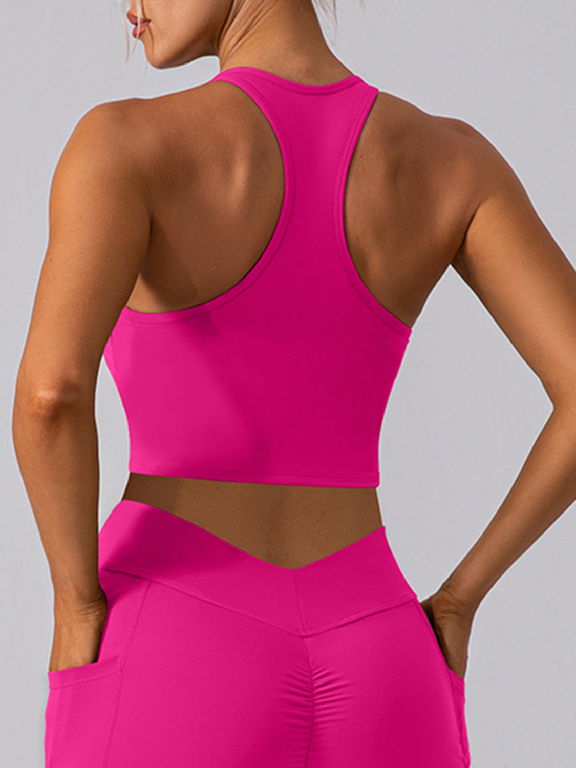 Square Neck Racerback Cropped Tank - House of Binx