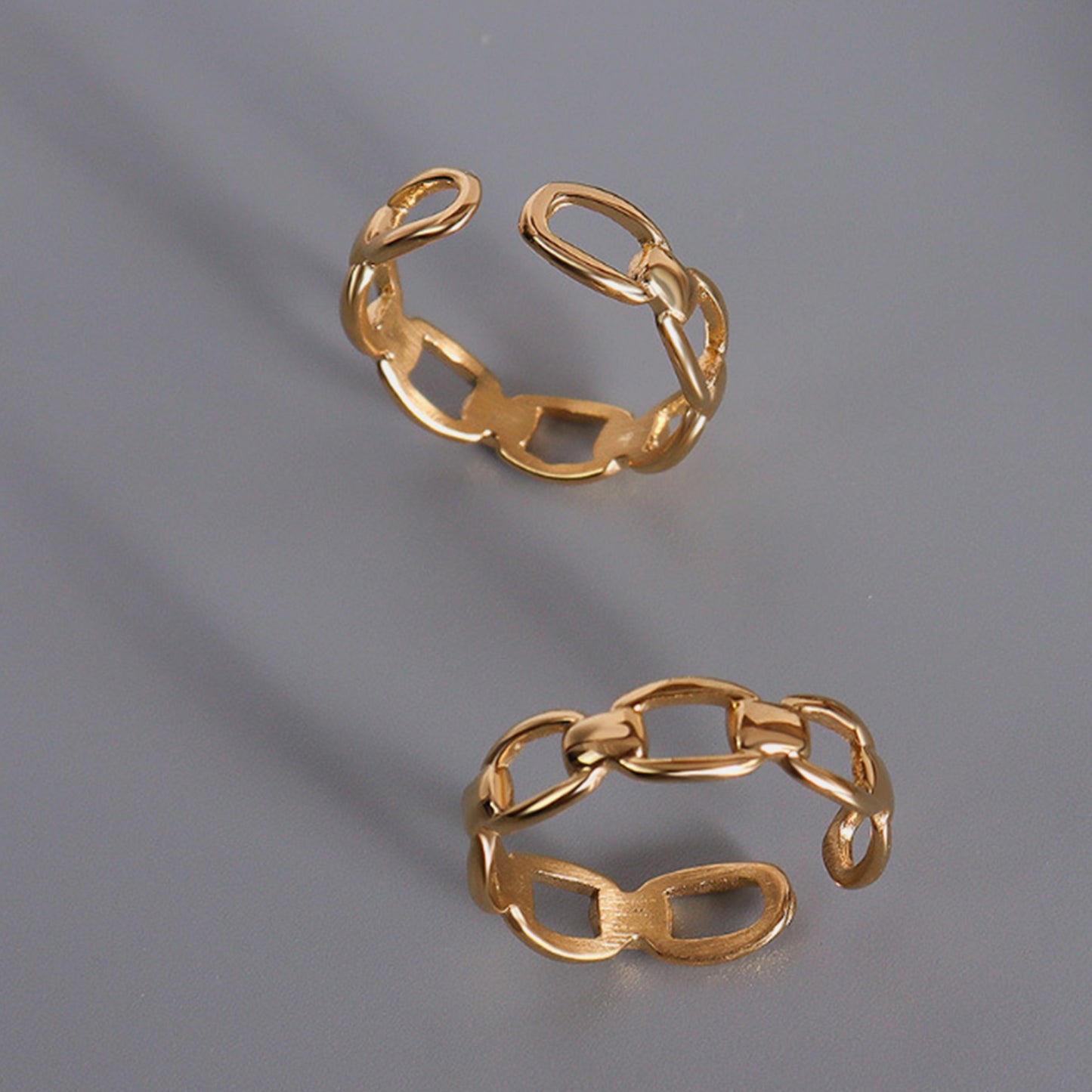 Titanium Steel Gold-Plated Adjustable Ring - House of Binx