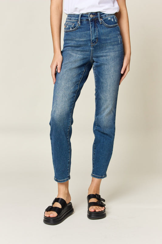 Judy Blue Full Size Tummy Control High Waist Slim Jeans - House of Binx