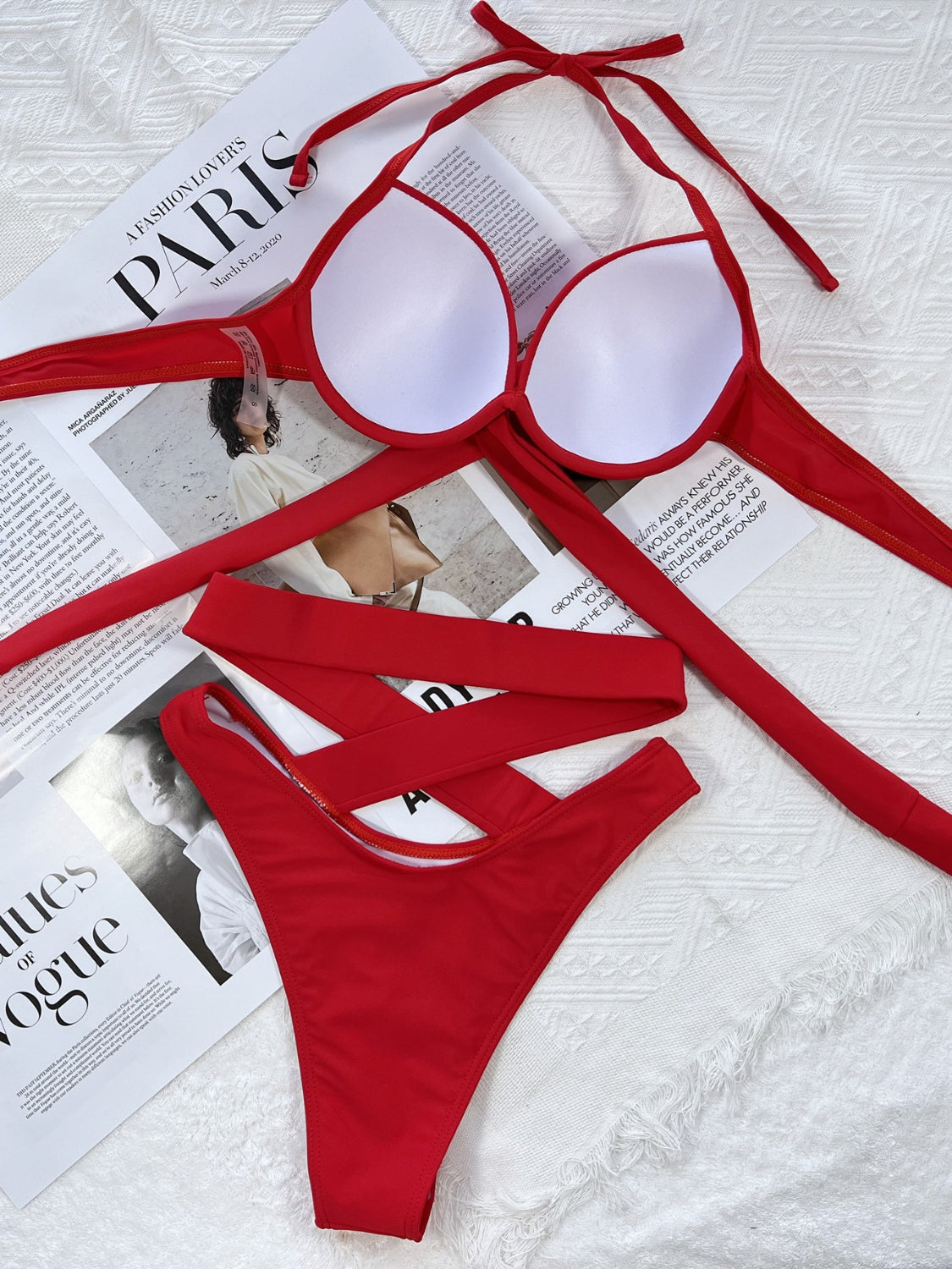 Crisscross Halter Neck Bikini Set - House of Binx