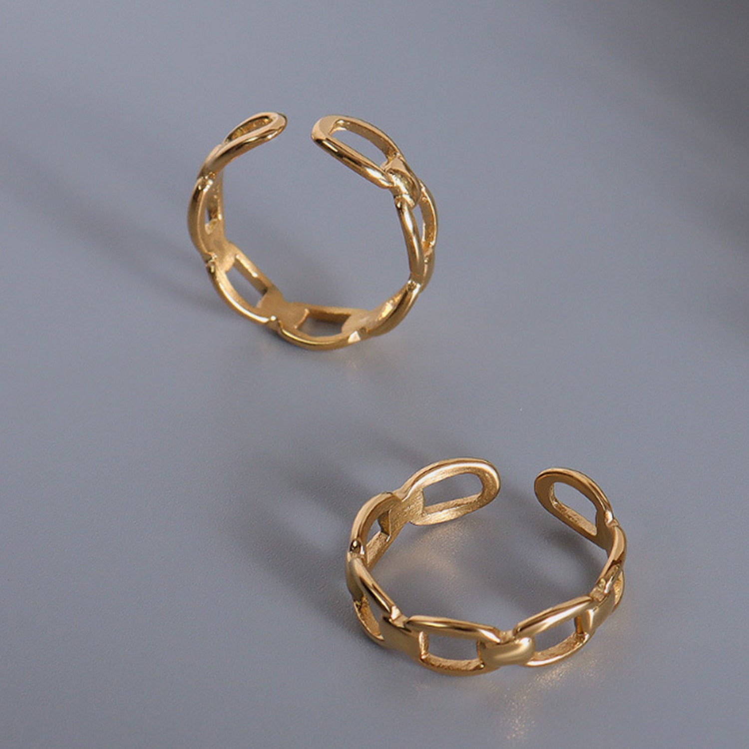 Titanium Steel Gold-Plated Adjustable Ring - House of Binx