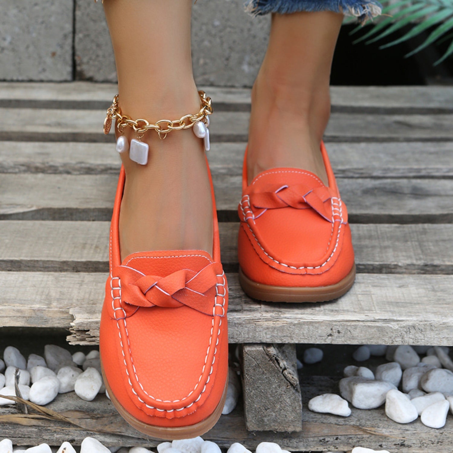 Weave Wedge Heeled Loafers - House of Binx