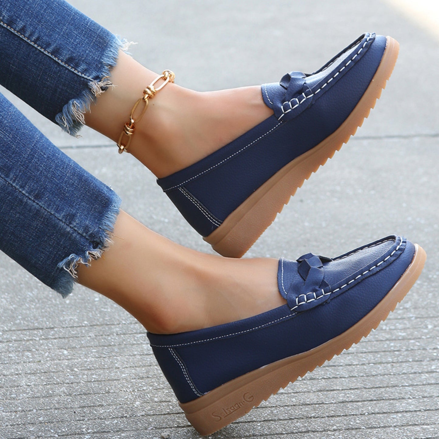Weave Wedge Heeled Loafers - House of Binx