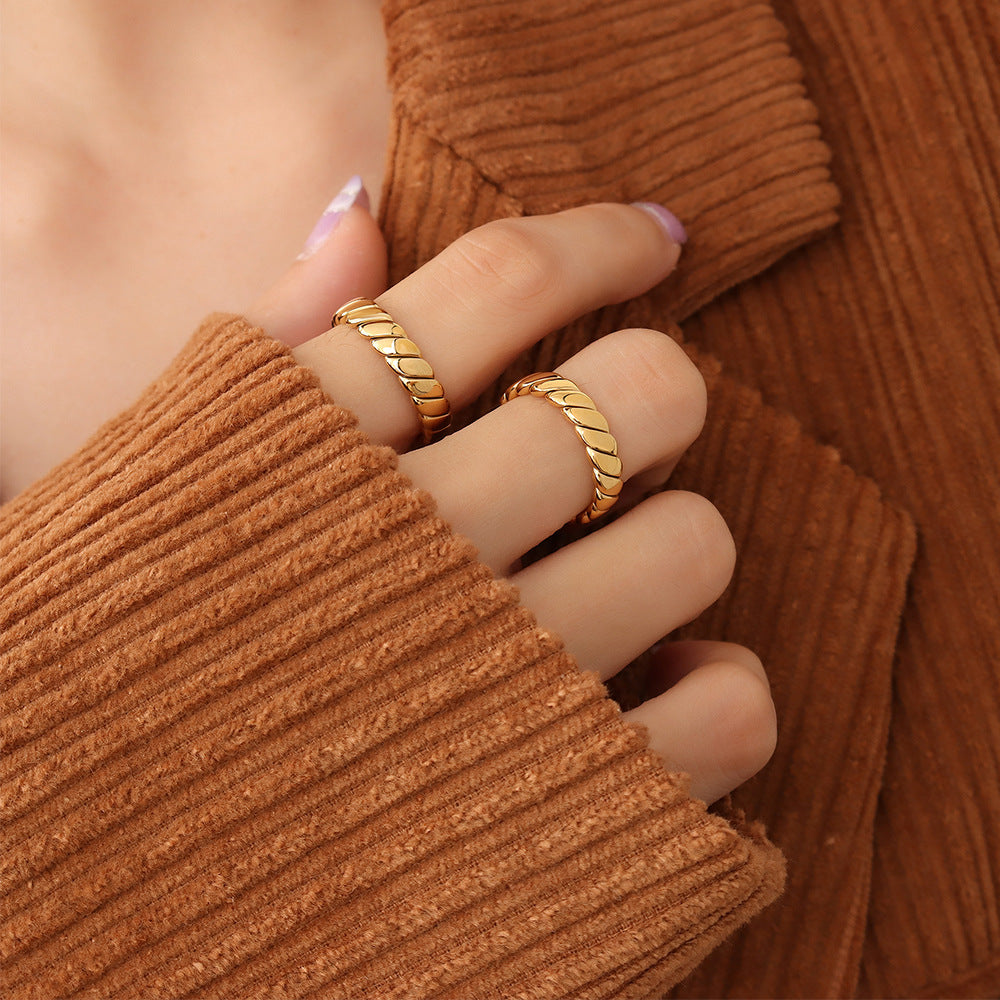 Titanium Steel Gold-Plated Ring - House of Binx