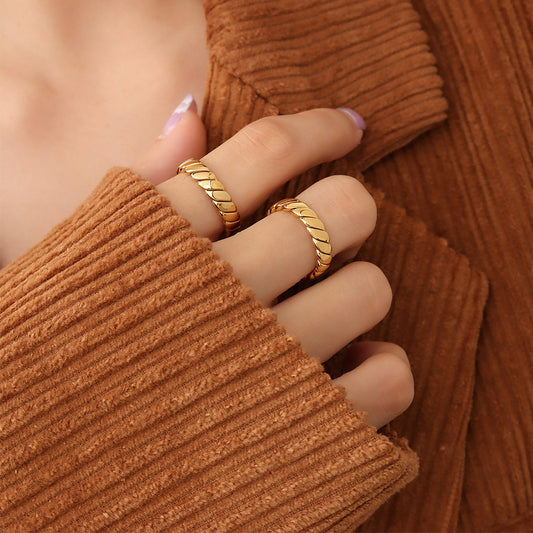 Titanium Steel Gold-Plated Ring - House of Binx