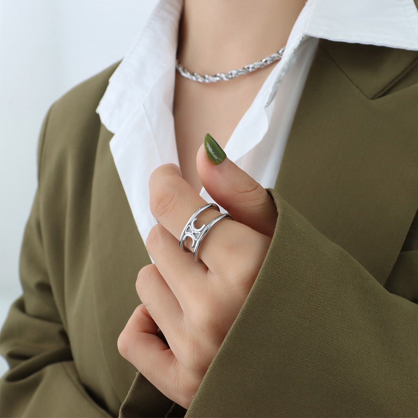 Titanium Steel Double-Layered Ring - House of Binx