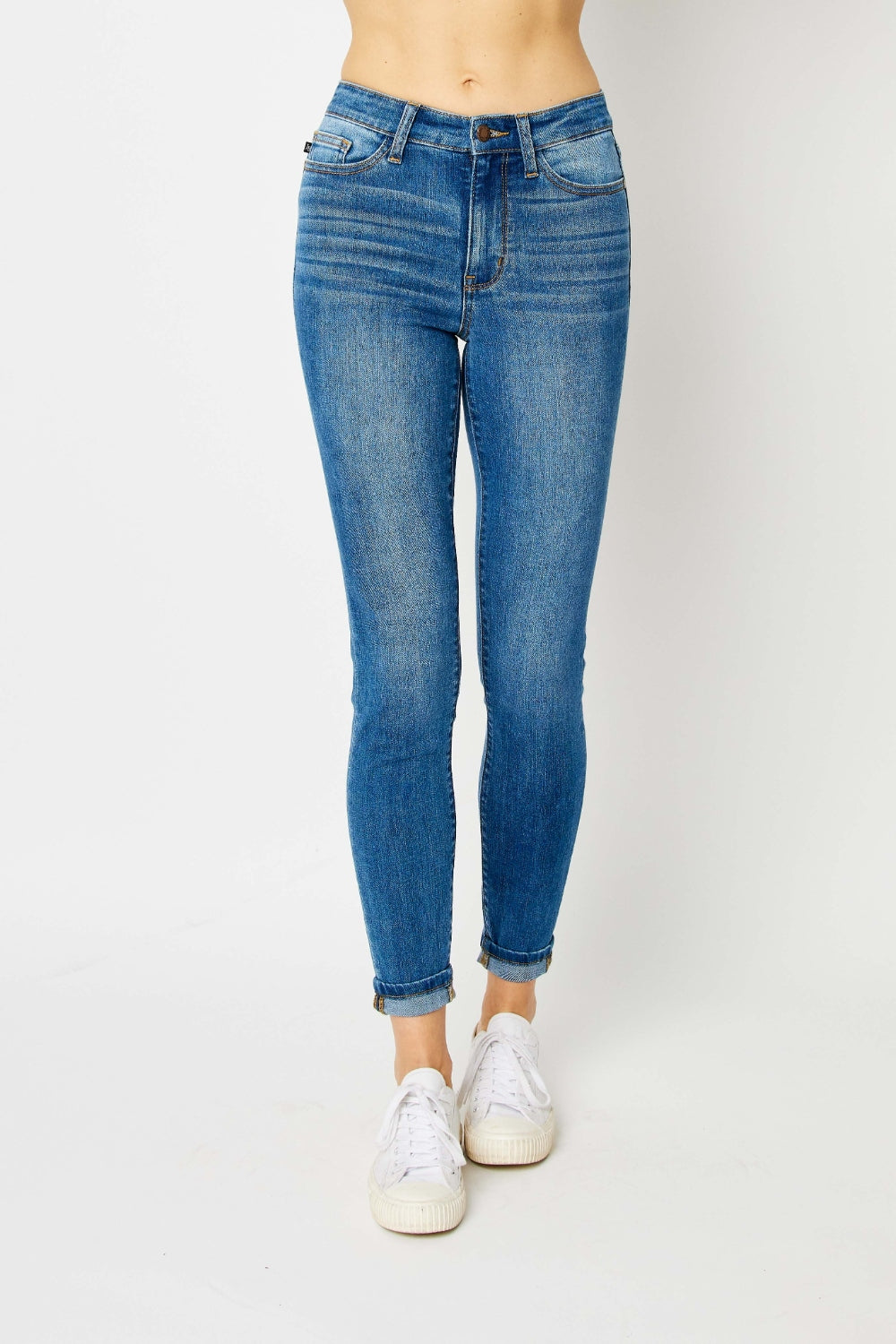 Judy Blue Full Size Cuffed Hem Skinny Jeans - House of Binx