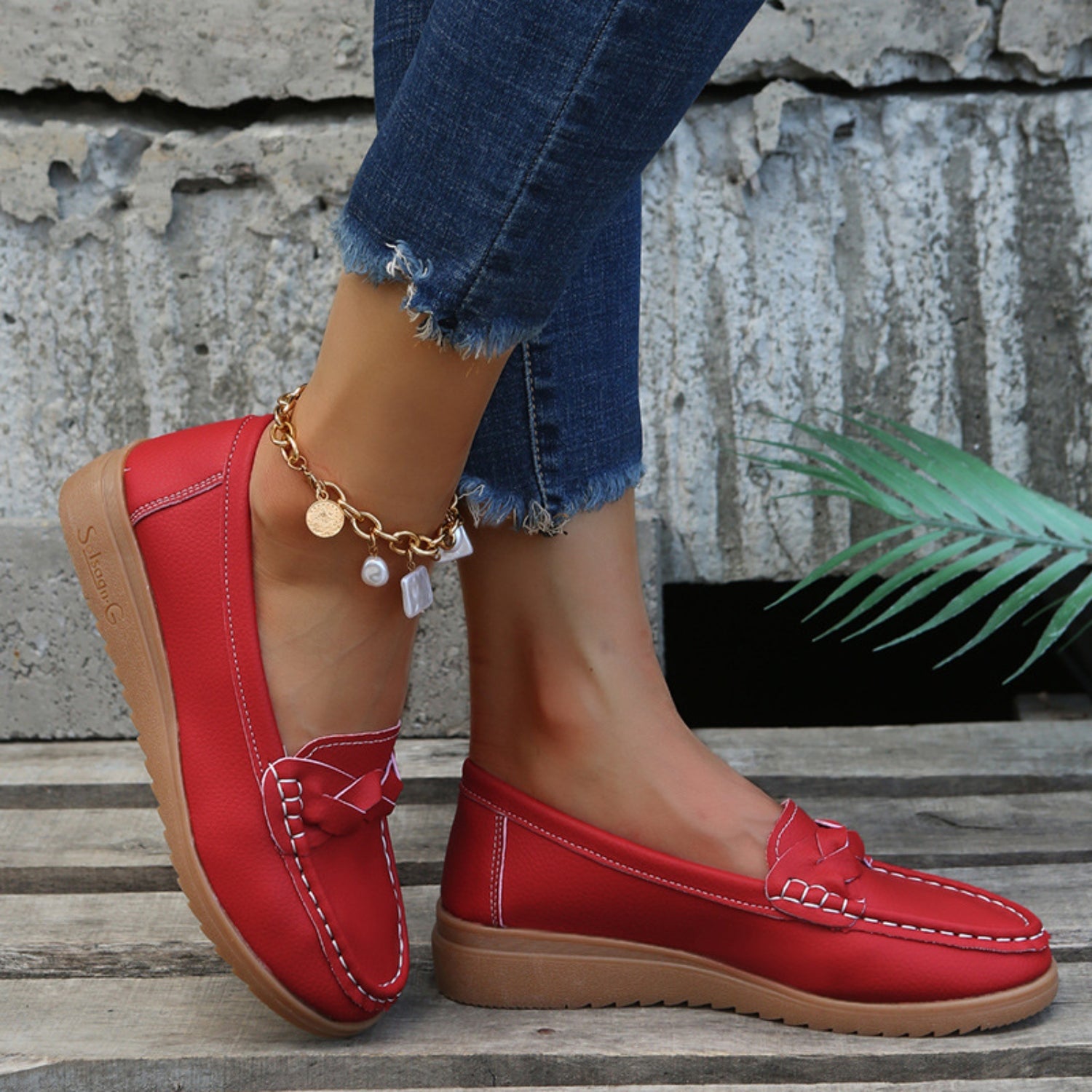Weave Wedge Heeled Loafers - House of Binx
