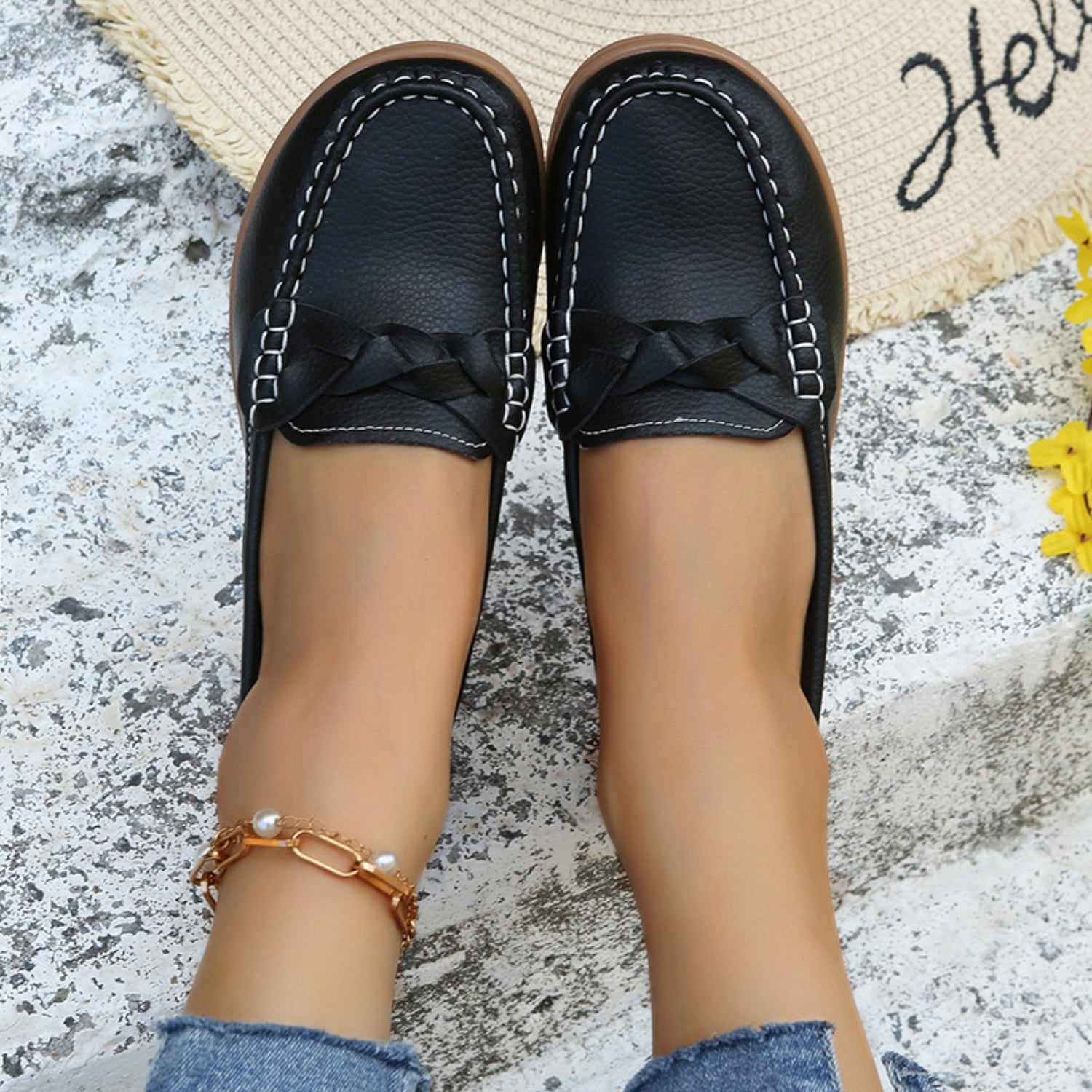 Weave Wedge Heeled Loafers - House of Binx