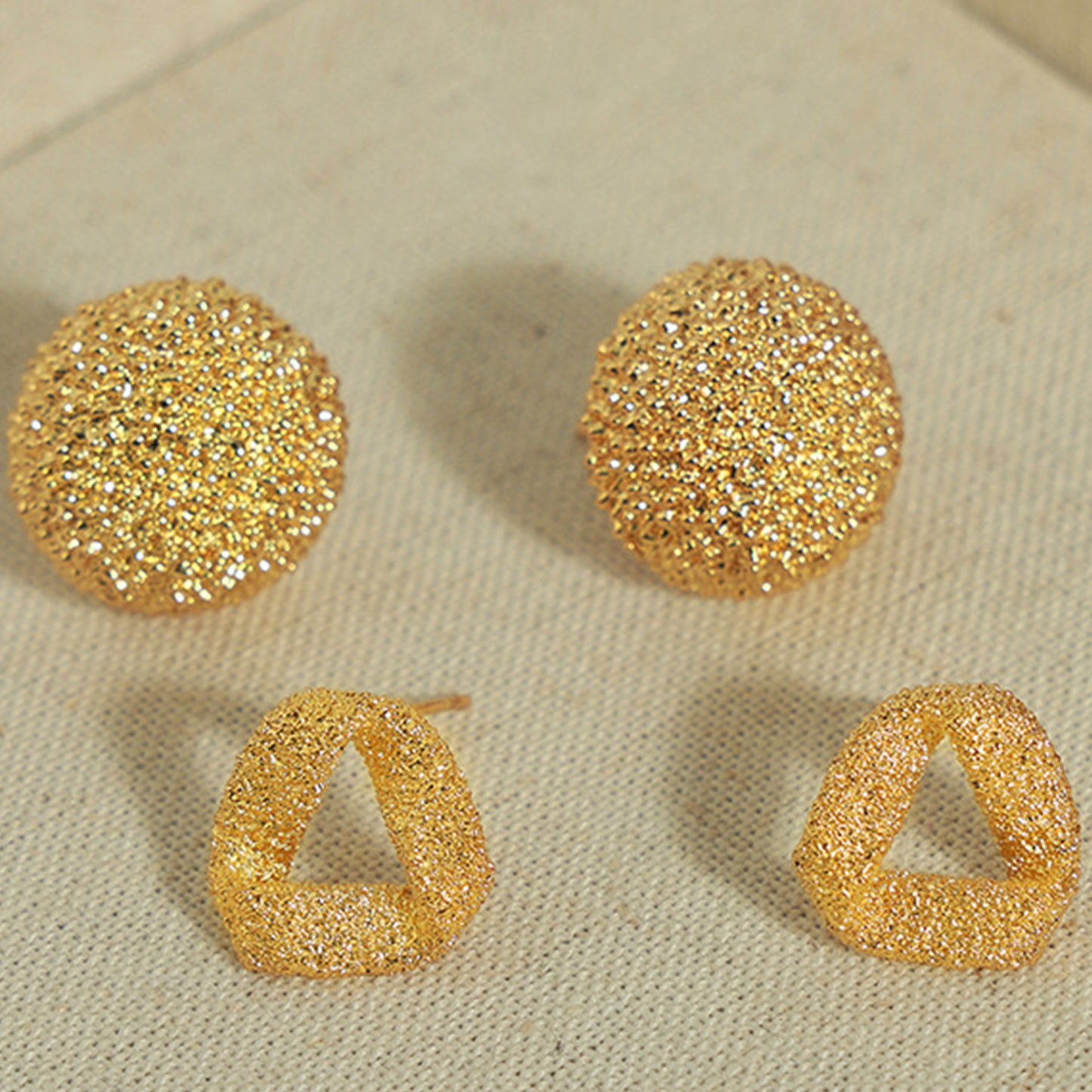 Gold-Plated Geometric Stud Earrings - House of Binx