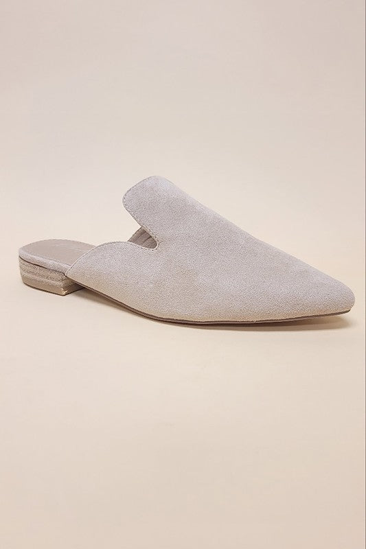GEM-39 - POINTED TOE SLIP ON MULE FLATS - House of Binx