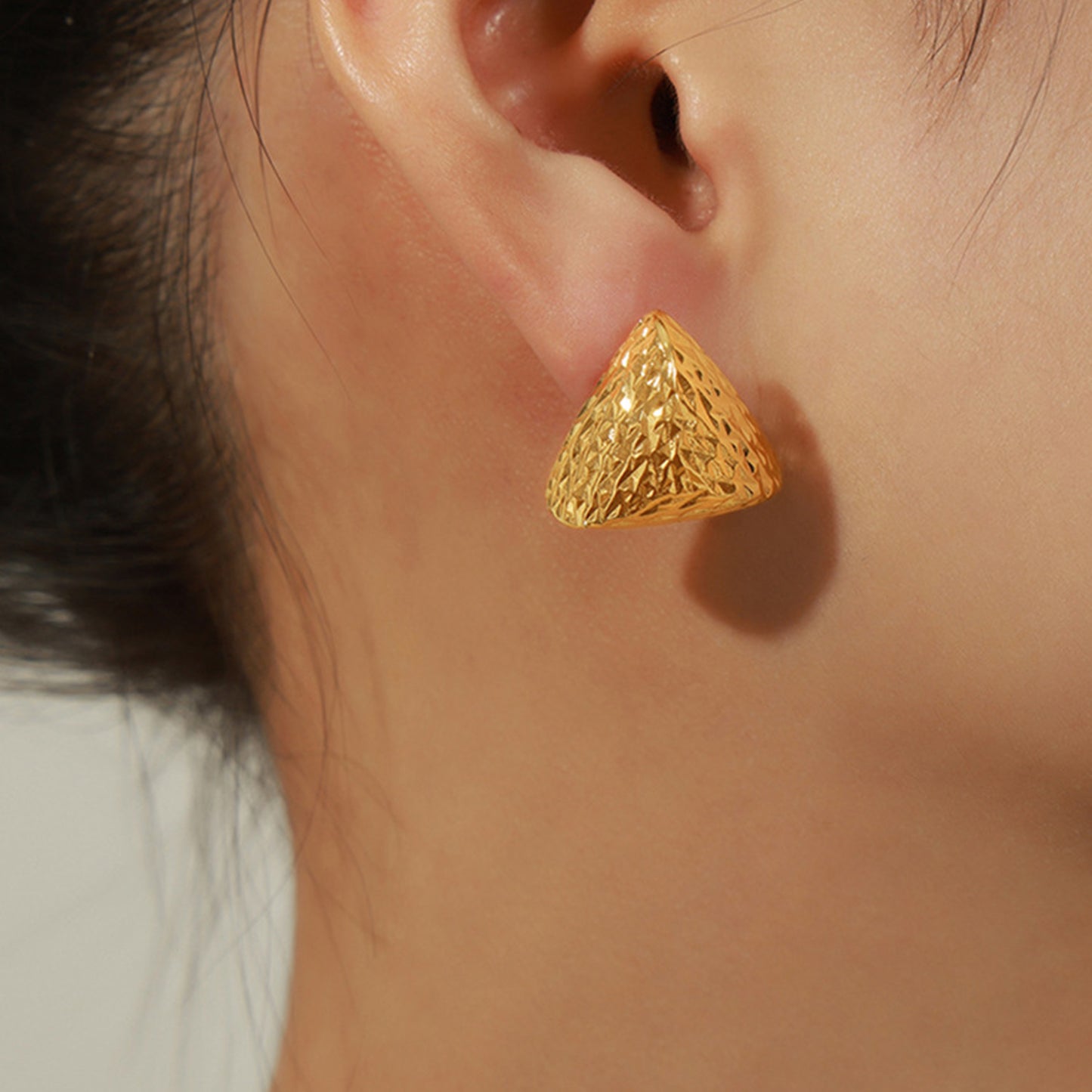 Gold-Plated Geometric Stud Earrings - House of Binx