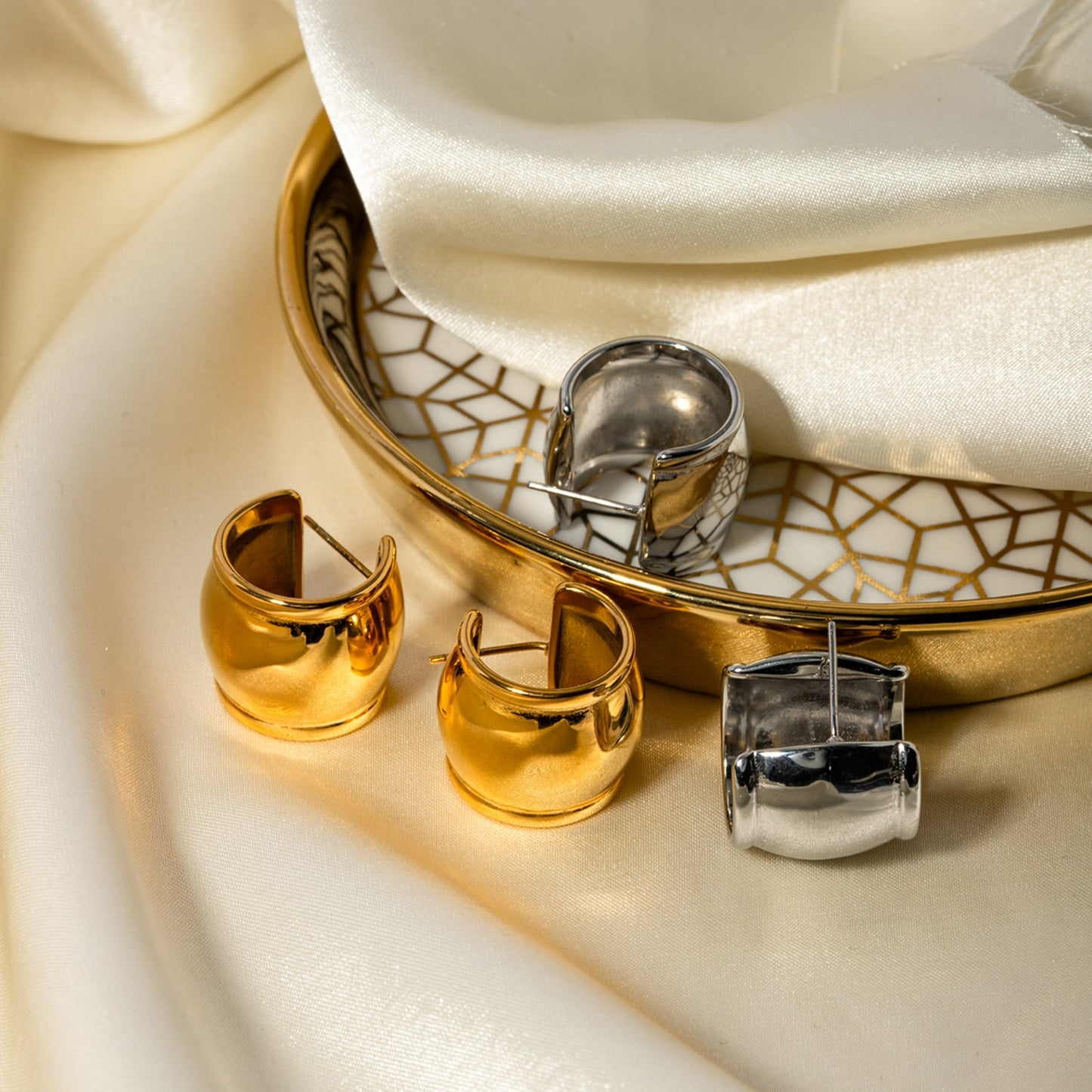 Stainless Steel C-Hoop Earrings - House of Binx