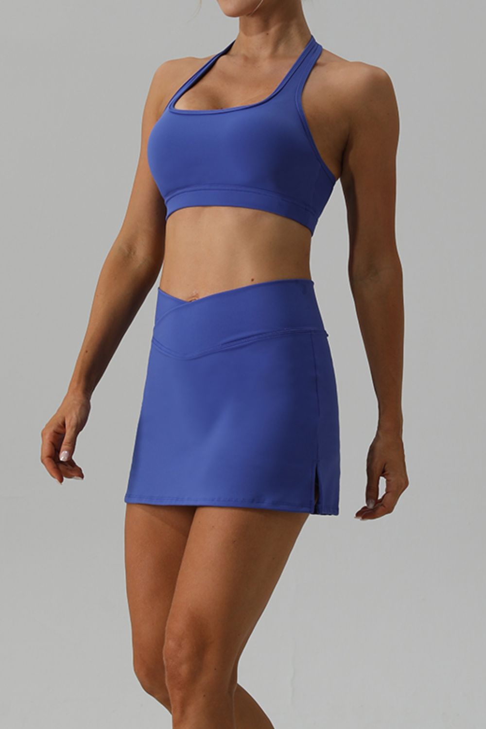 Halter Neck Tank and Slit Skirt Active Set - House of Binx 