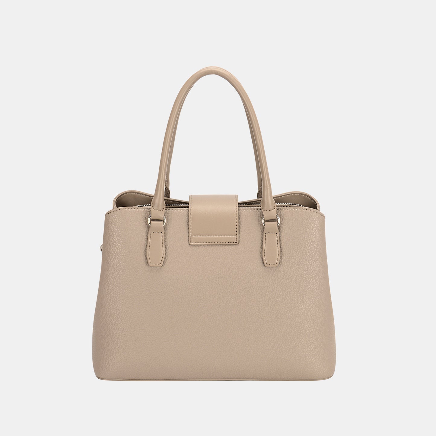 David Jones PU Leather Twist-Lock Tote Bag - House of Binx 