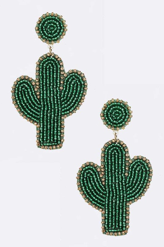 Beaded Cactus Iconic Earrings - House of Binx 