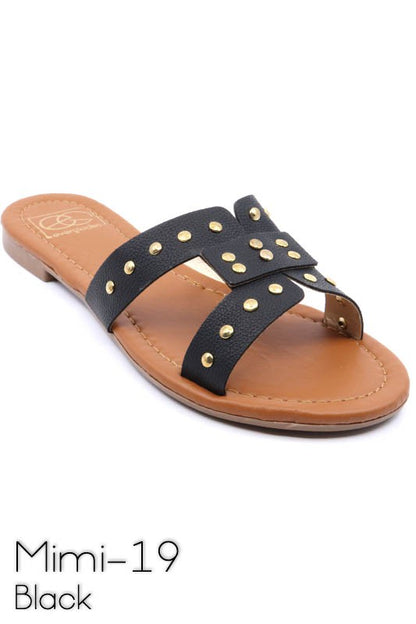 Slide sandal with rivet studs - House of Binx 